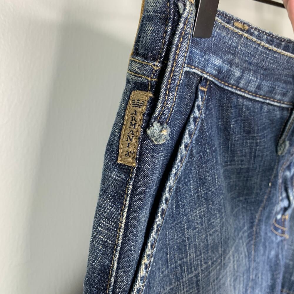 Vintage 90s Armani Jeans Women’s High Waist Straight Leg Denim Blue Italy Size 8 - Picture 8 of 10